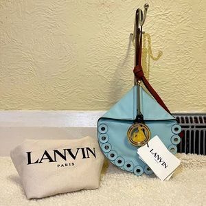 limited edition LANVIN toucan leather blue clutch